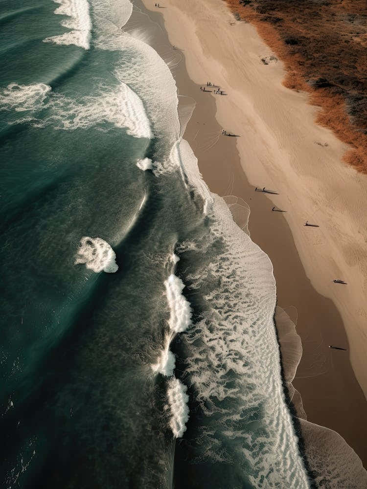 Aerial View Of A Beach In Warm Tones 5