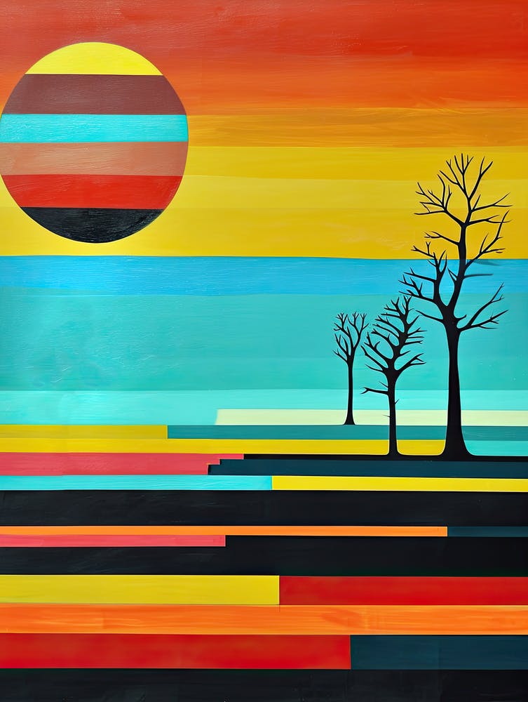 Colourful Sunset Trees in Mexico