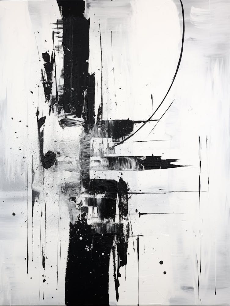 Cosmic Symphony Abstract Black And White 6