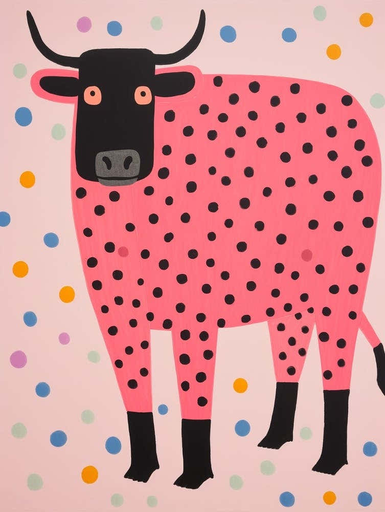 Pink Polka Dot Bison 1