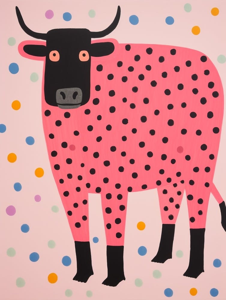 Pink Polka Dot Bison 1