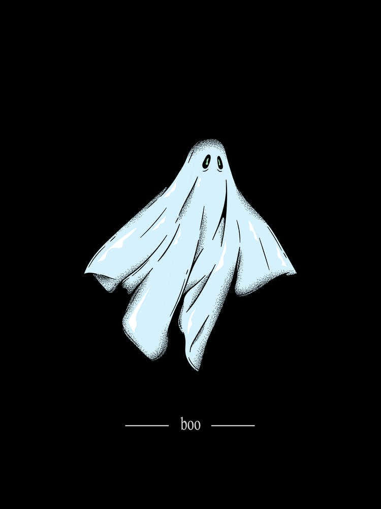 Halloween Ghost Poster, Simple Statement Print