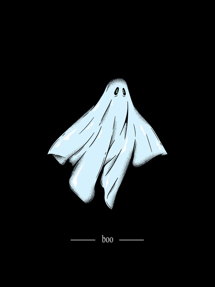 Halloween Ghost Poster, Simple Statement Print