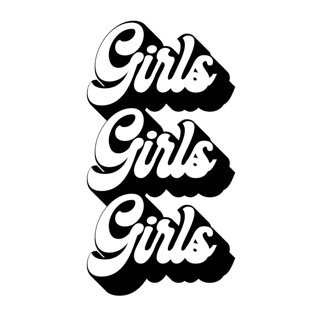 Girls Girls Girls Retro Font Square