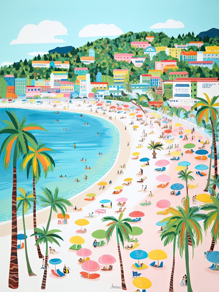 Patong Beach, Phuket, Thailand, Matisse And Rousseau Style 3
