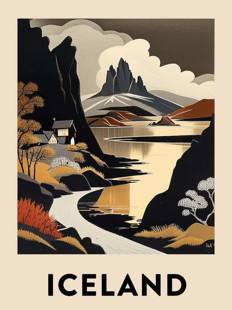 Iceland 5 Vintage Travel Poster