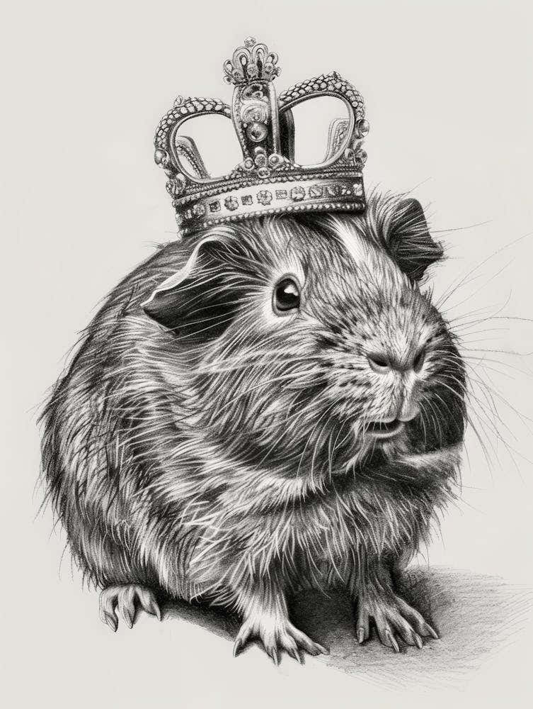 Guinea Pig With Crown 1