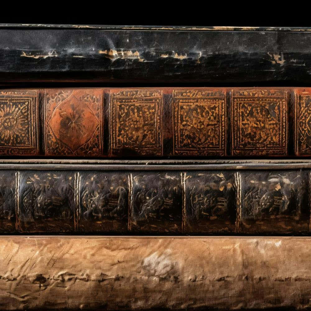 Old Books On Black Background 1