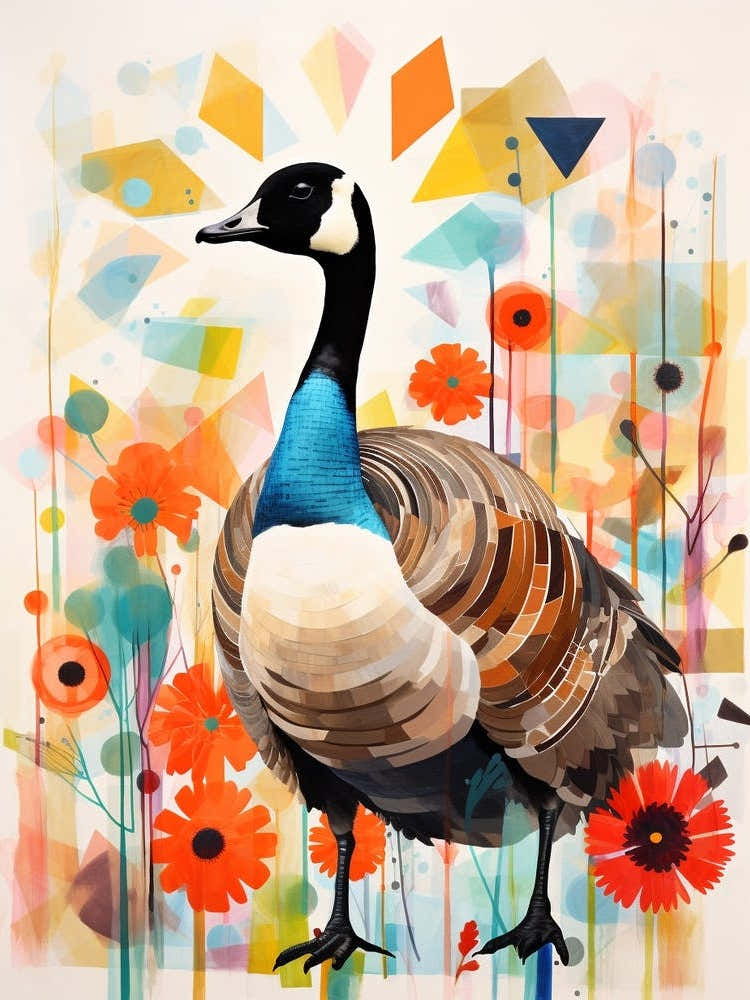 Bird Painting Collage Canada Goose 4