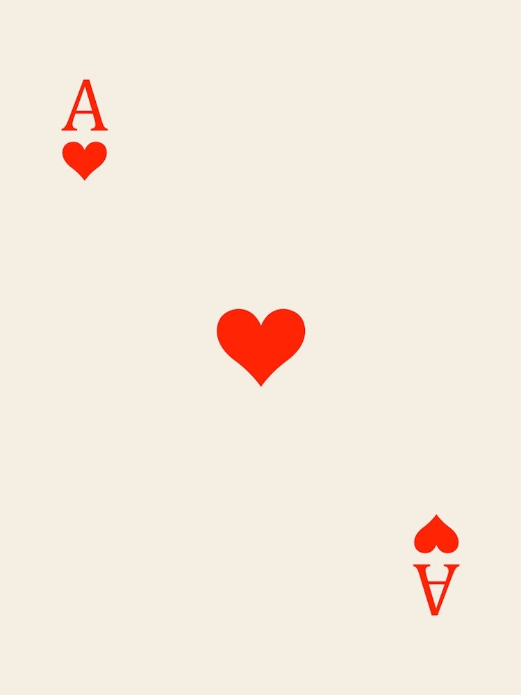 As Heart Poker Playing Cards Red