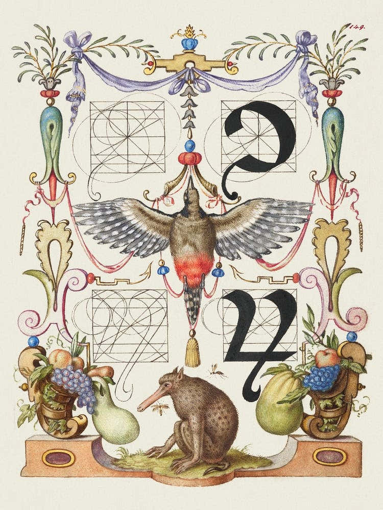 Guide For Constructing The Tironian Con And Orum From Mira Calligraphiae Monumenta, Joris Hoefnagel