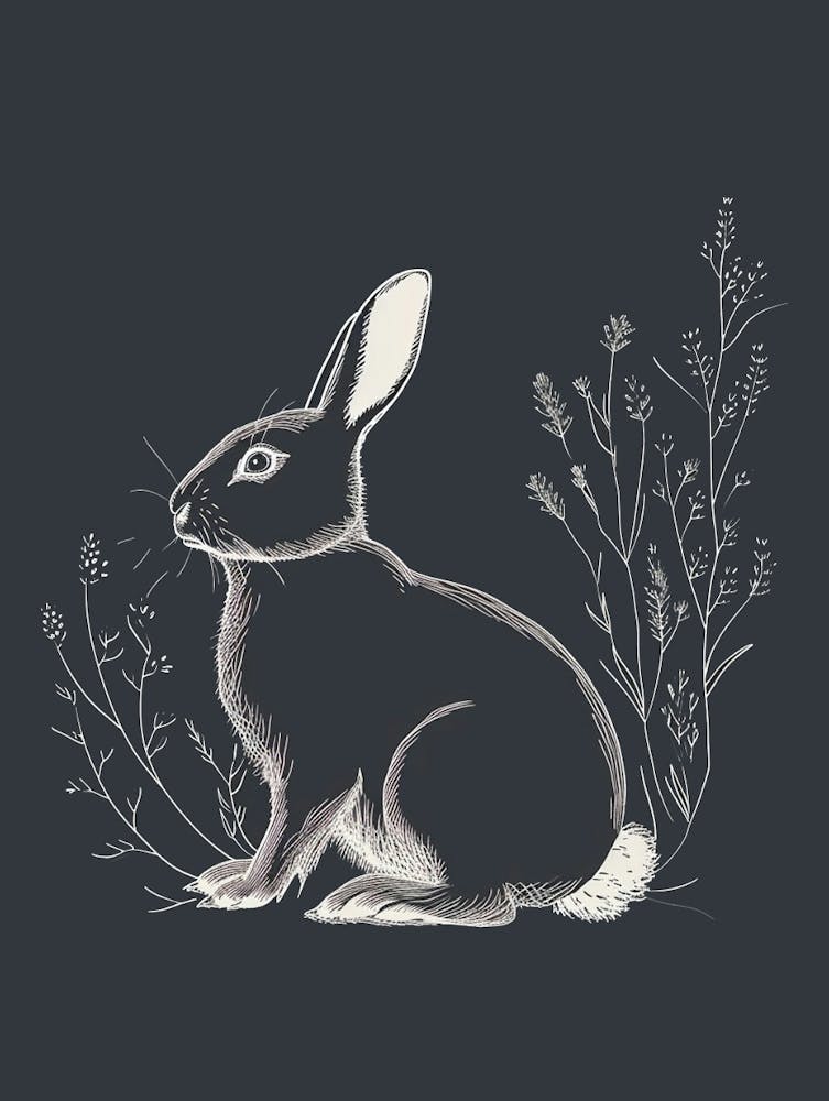 New Zealand Rabbit Minimalist Illustration 3
