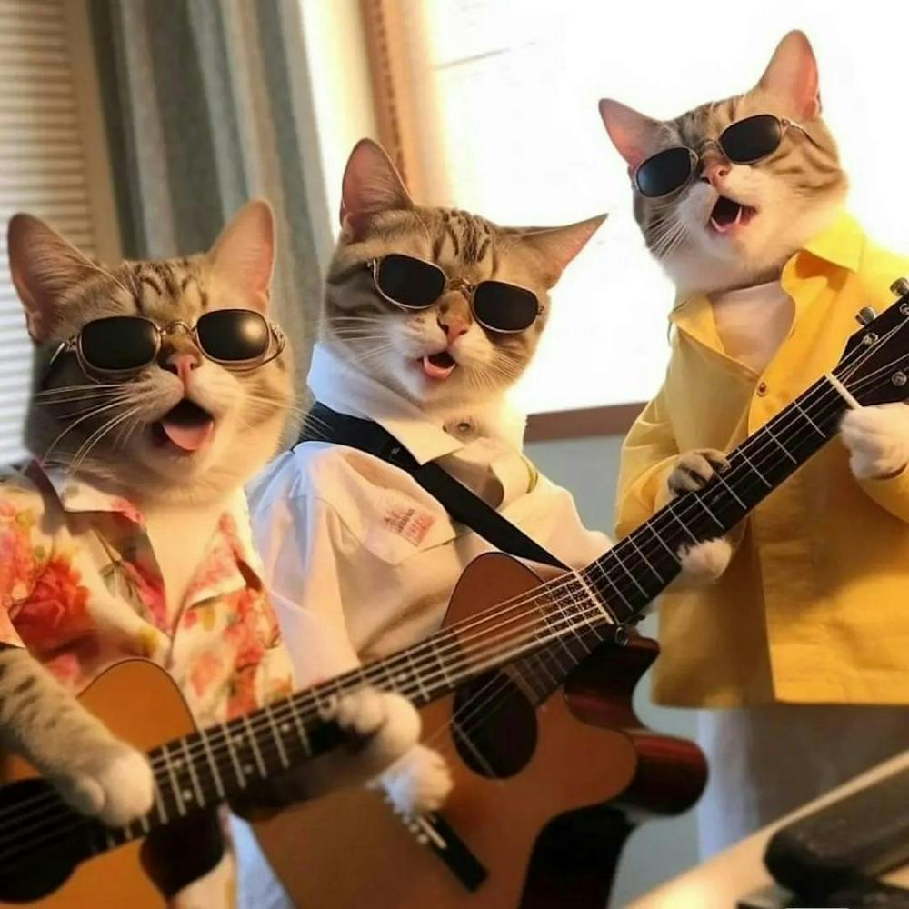 Cats Playing Guitar