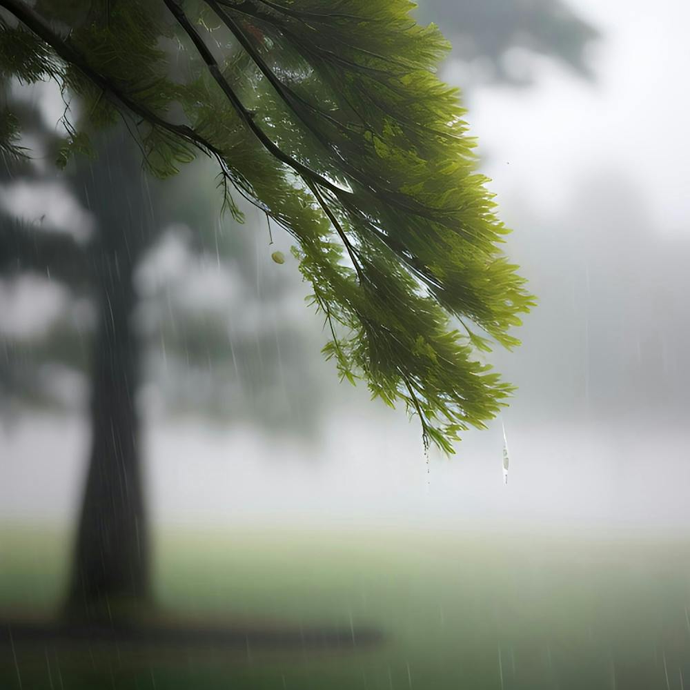 Raindrops On A Tree