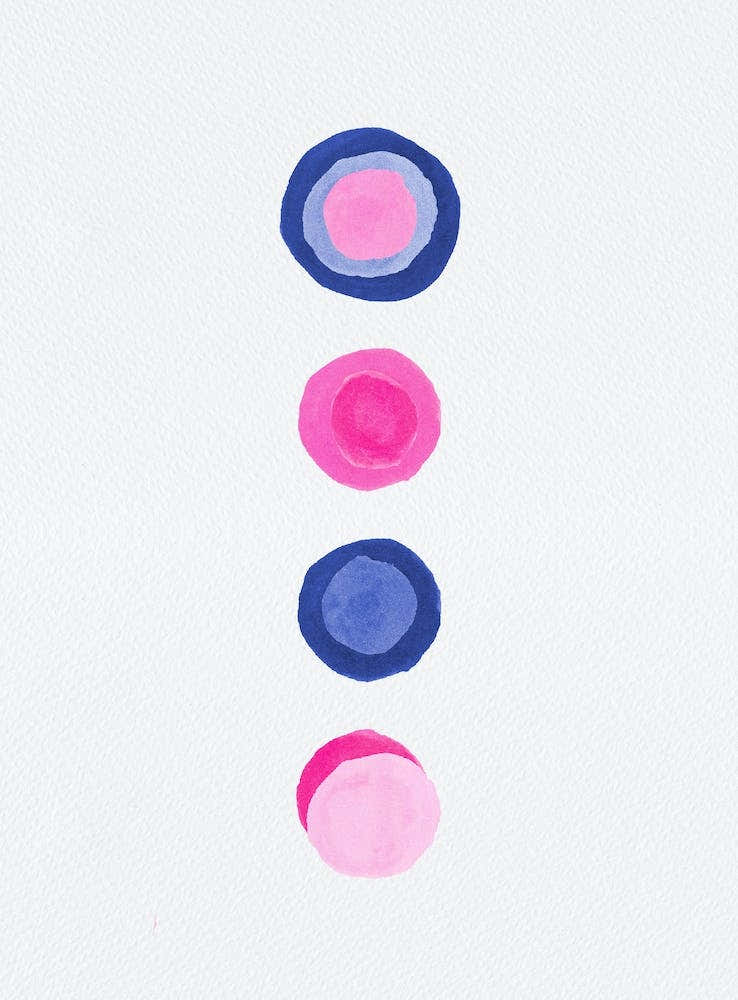 Circles Retro Geomectric Pink Blue