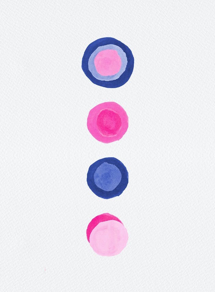 Circles Retro Geomectric Pink Blue