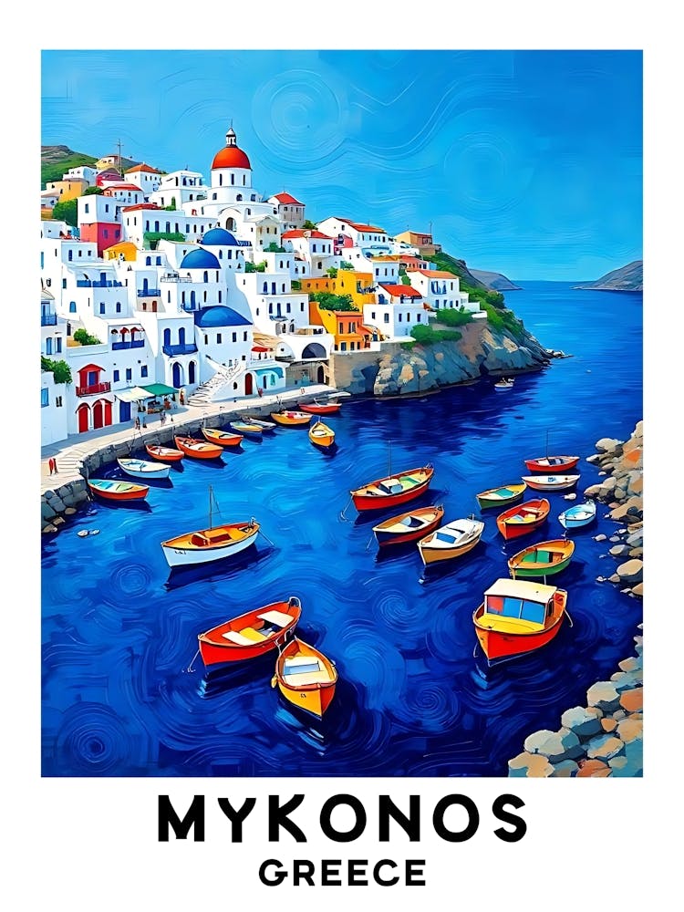 Mykonos - Greece Vintage Travel Poster 46