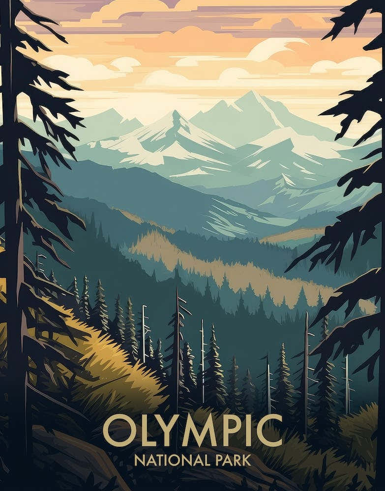 Olympic National Park Vintage Travel Poster 11