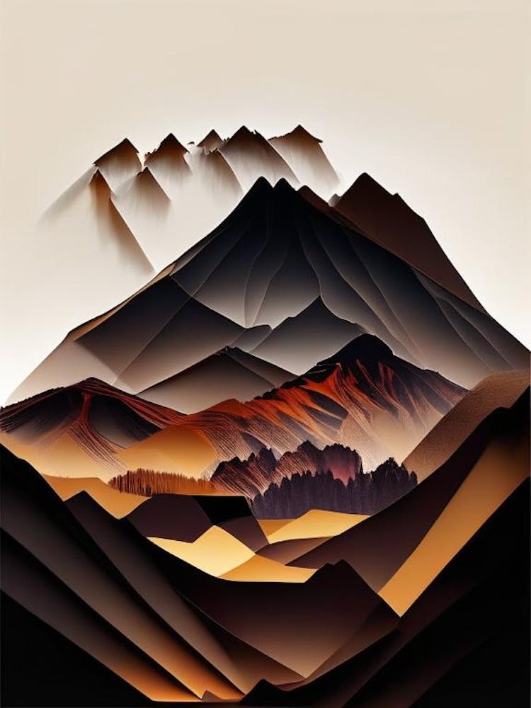 Bromo Tengger Semeru National Park Indonesia Cut Out Paper