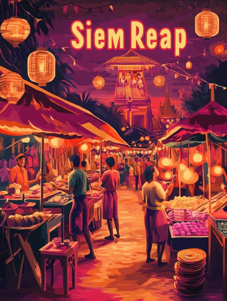 Aihrgdesign A 1970s Inspired Travel Poster For Siem Reap