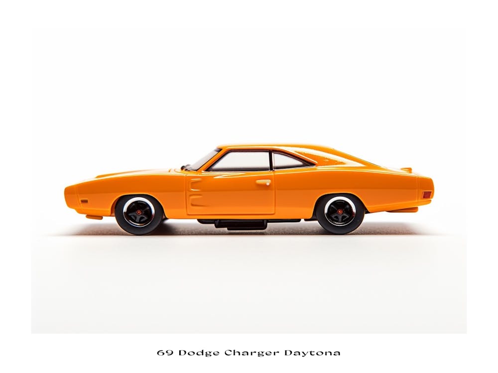 Toy Car 69 Dodge Charger Daytona Orange Poster