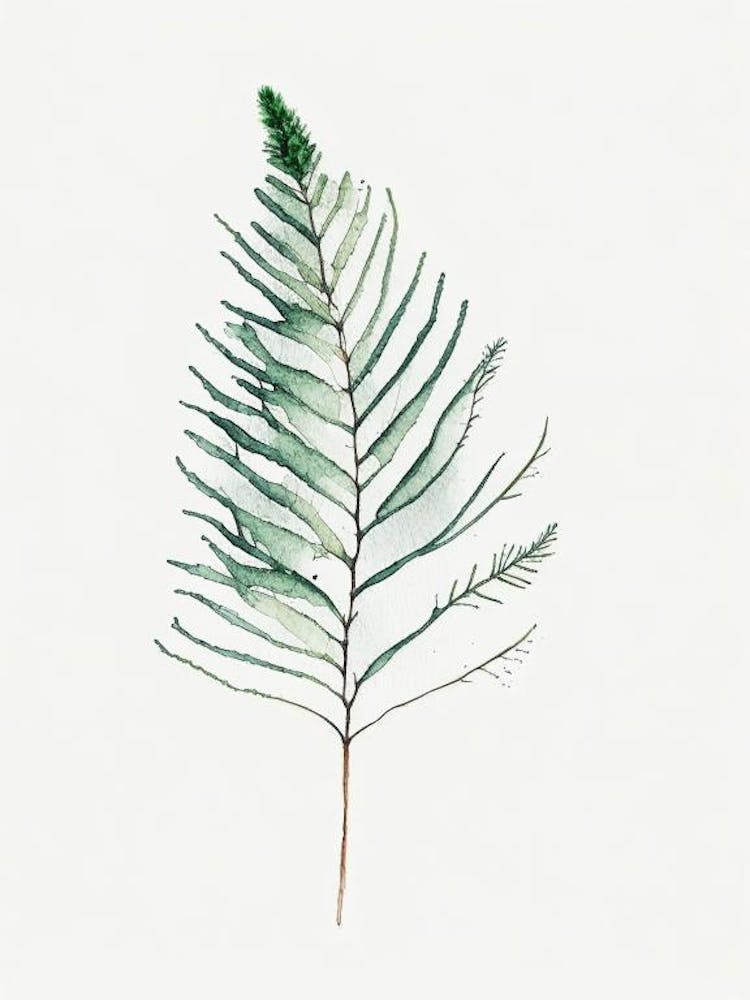 Douglas Fir Needle Leaf Minimalist Watercolour 2