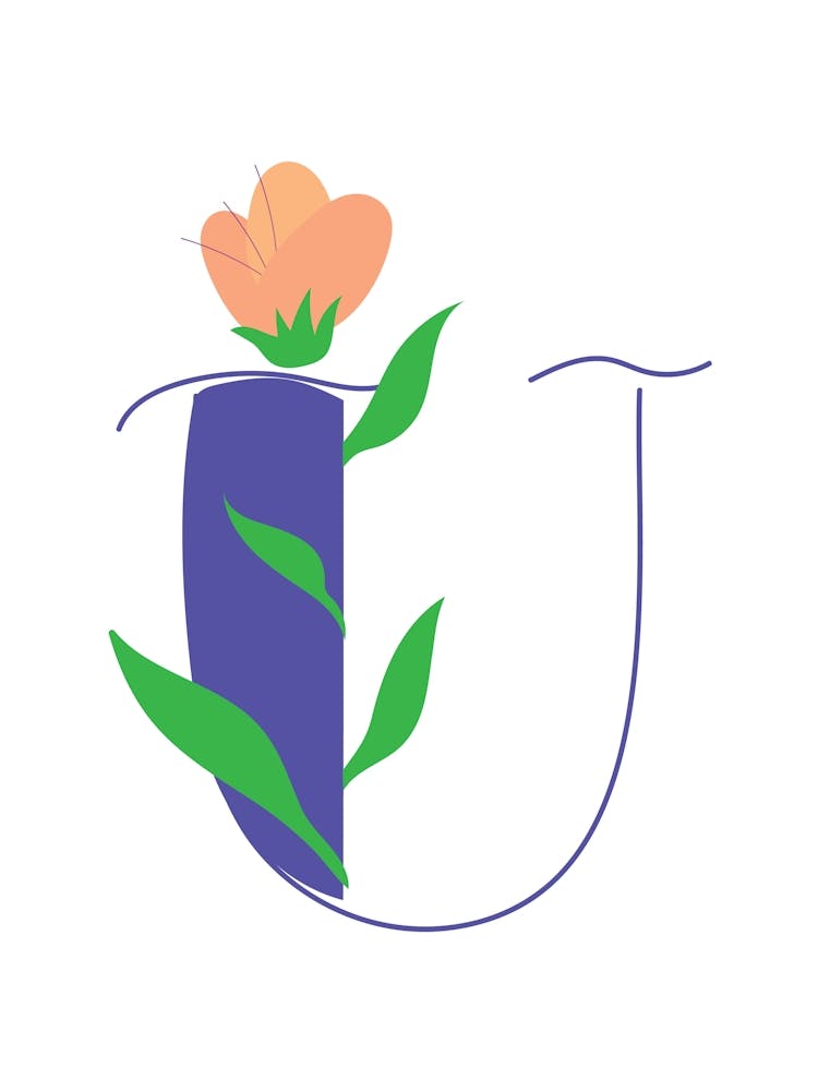 Living Room Floral Letters Purple 21