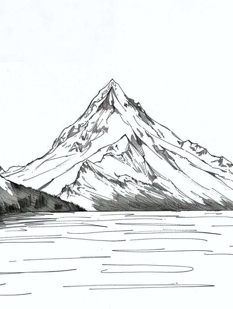 Mount Washington Usa Line Drawing 4