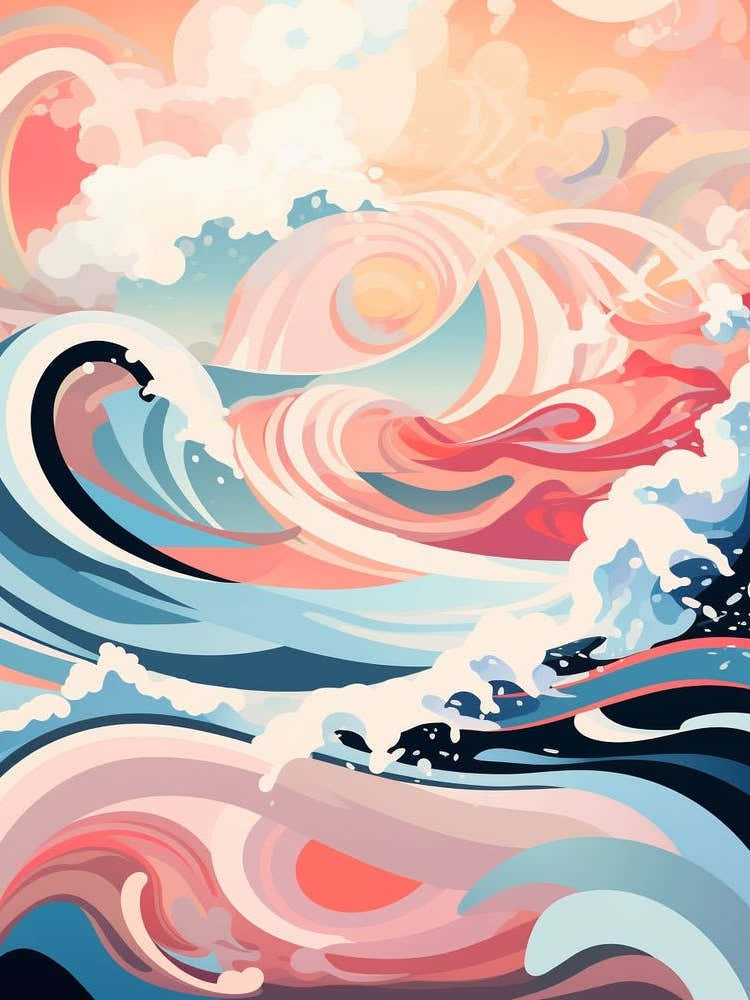 Waves Abstract Geometric Illustration 9
