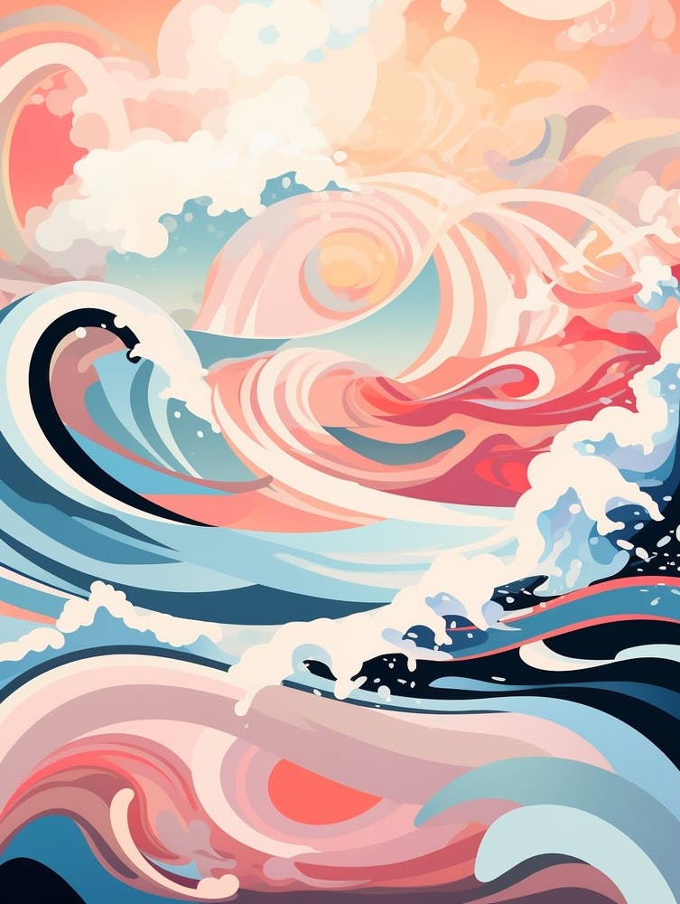Waves Abstract Geometric Illustration 9