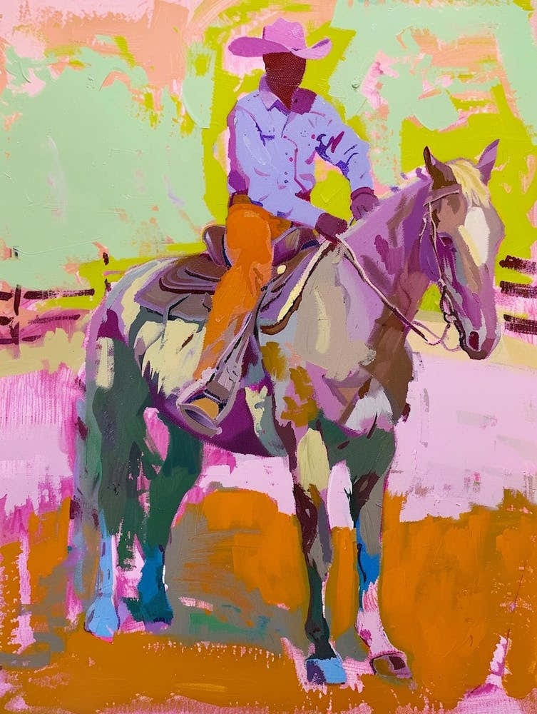 Pink And Orange Cowboy 4