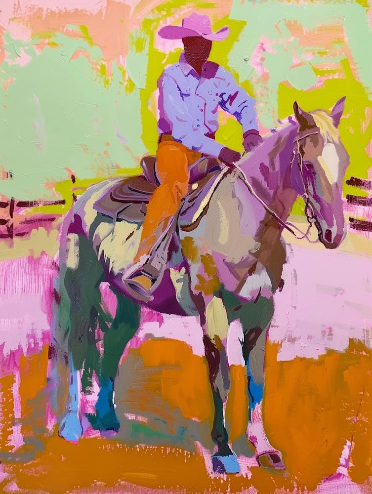 Pink And Orange Cowboy 4