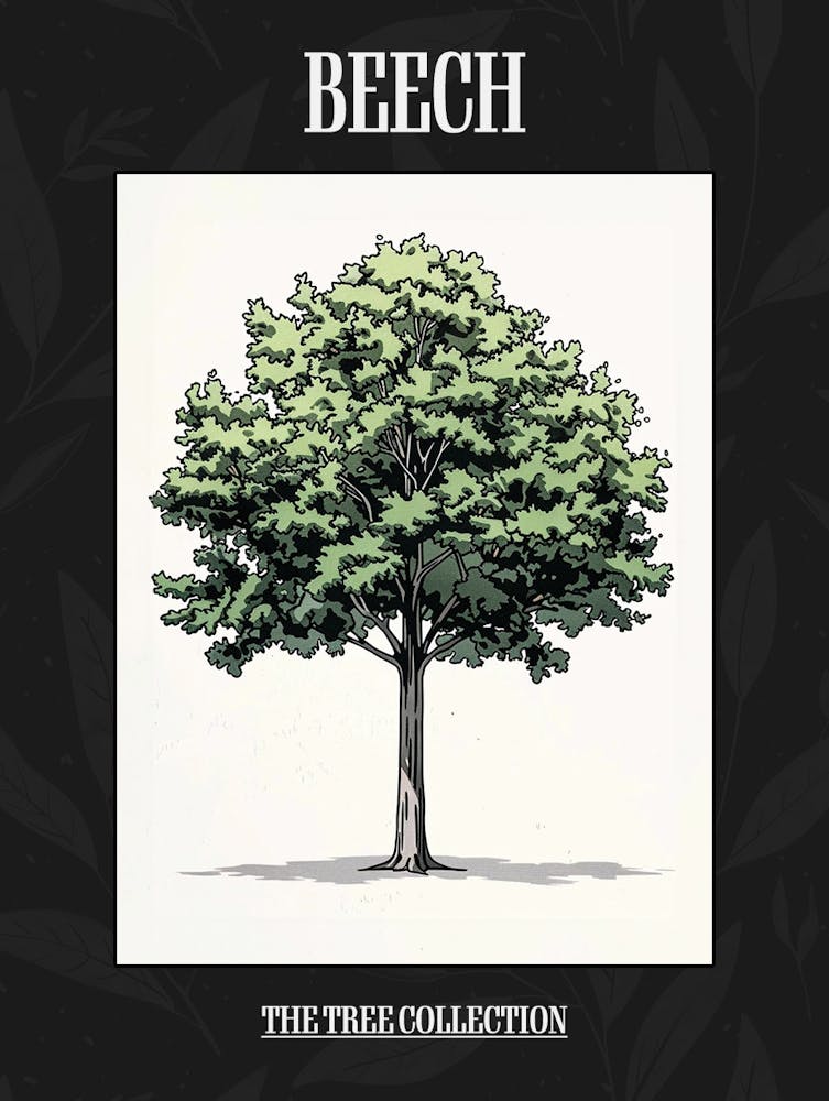 Beech Tree Pixel Illustration 3 Poster