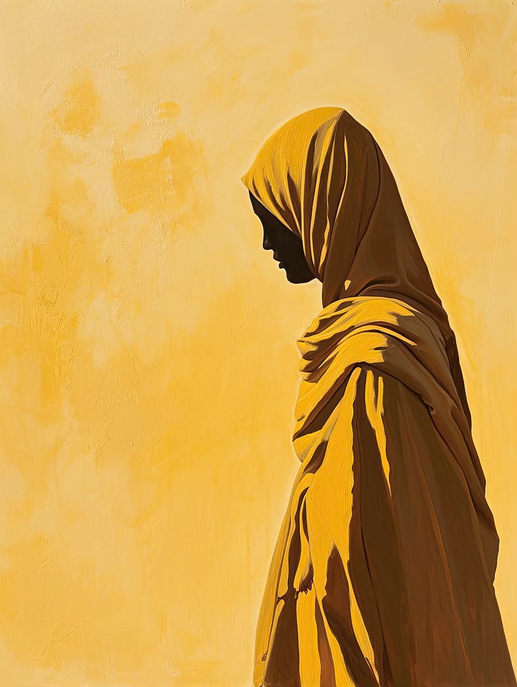 Silhouette Of A Arabian Woman In Yellow