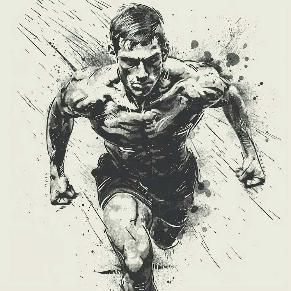 Runner In Black And White