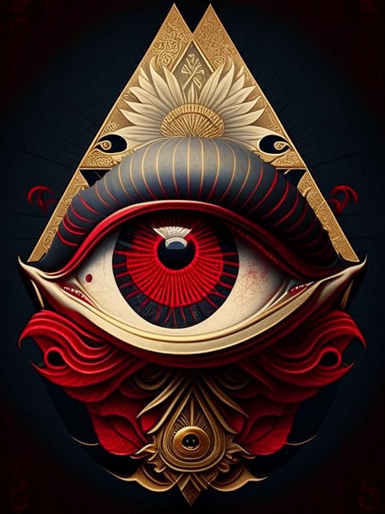 Third Eye Symbol 4, Japanese Ukiyo E Style