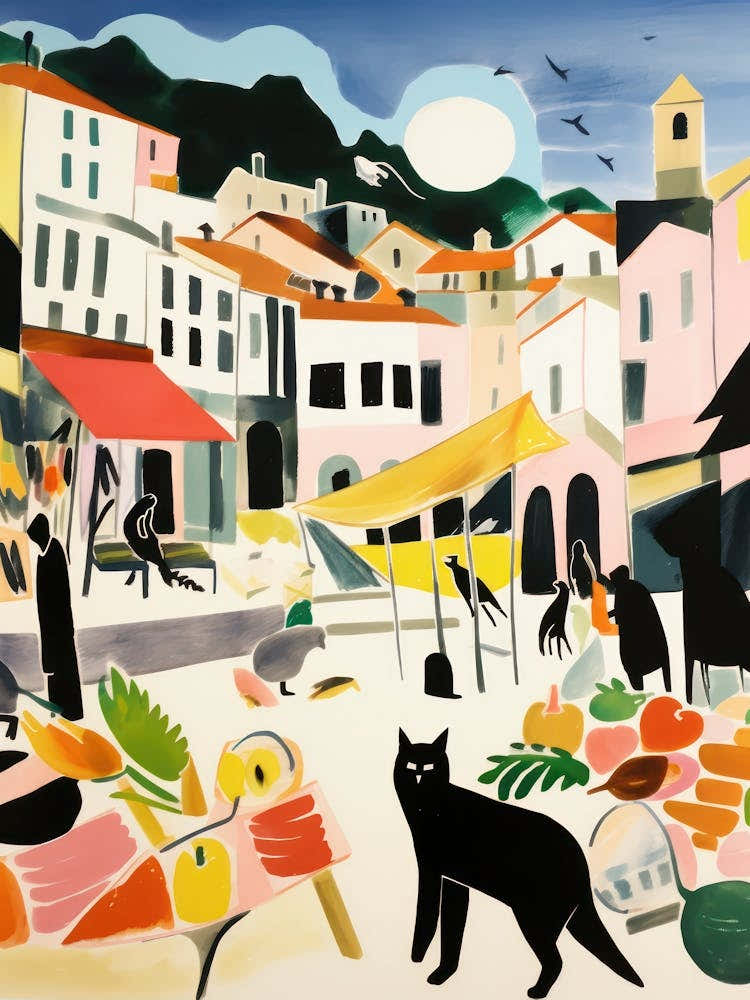 The Food Market In Sintra 2 Illustration