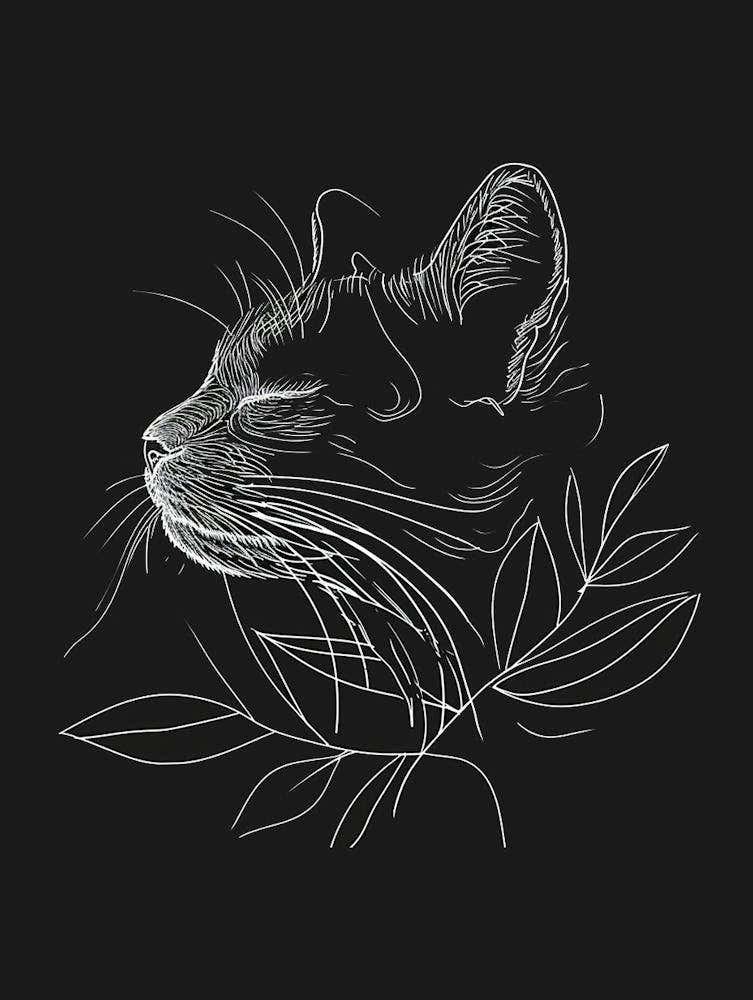 Scottish Fold Cat Minimalist Illustration 3
