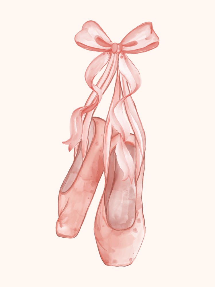 Pink Ballet Shoes Print