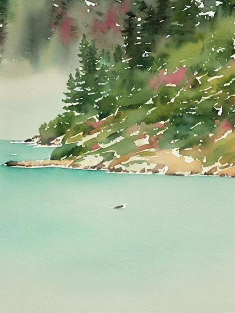 Acadia National Park United States Of America Water Colour Poster