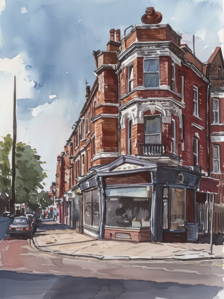 Haringey London Borough   Street Watercolour 1