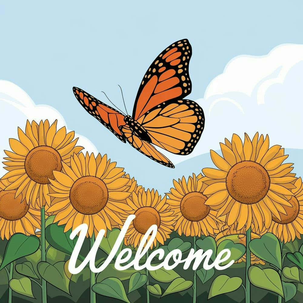 Welcome sunflower flag
