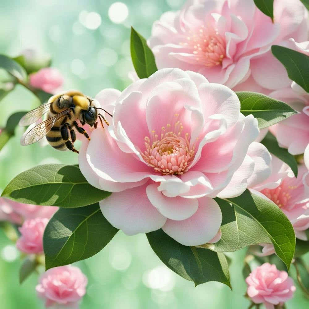 camelia and bee