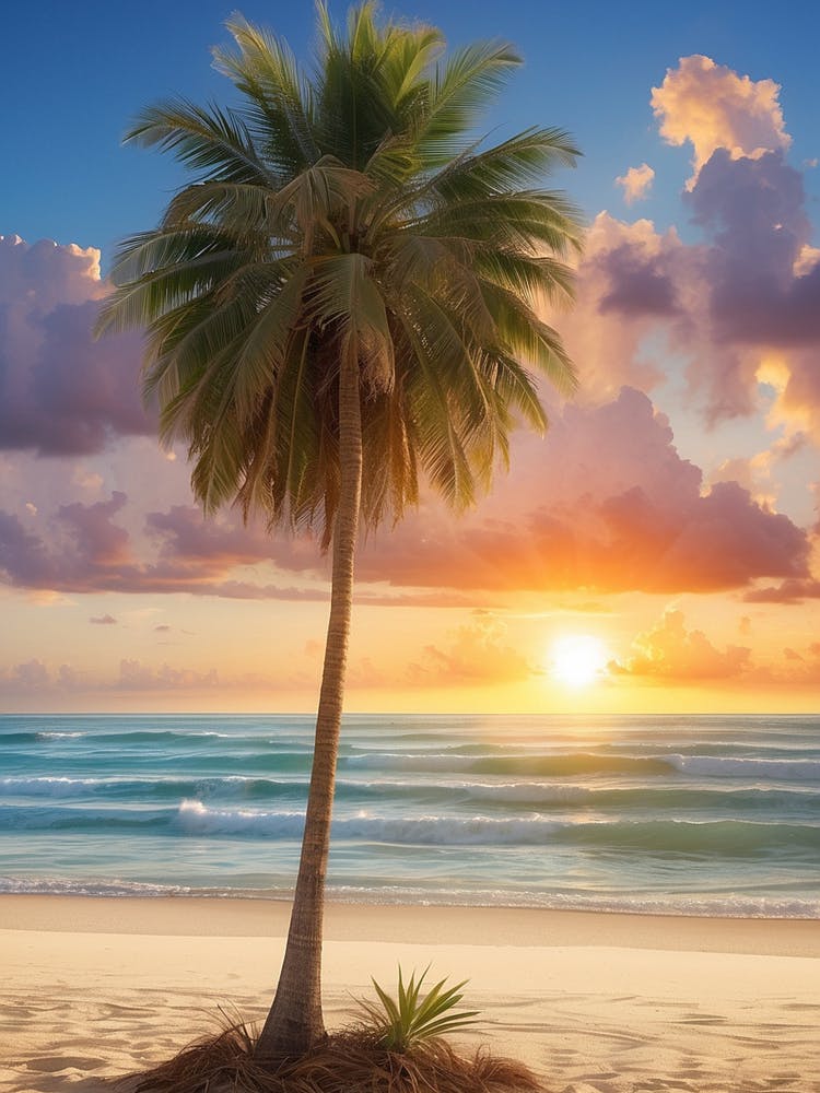 Palm Tree On The Beach