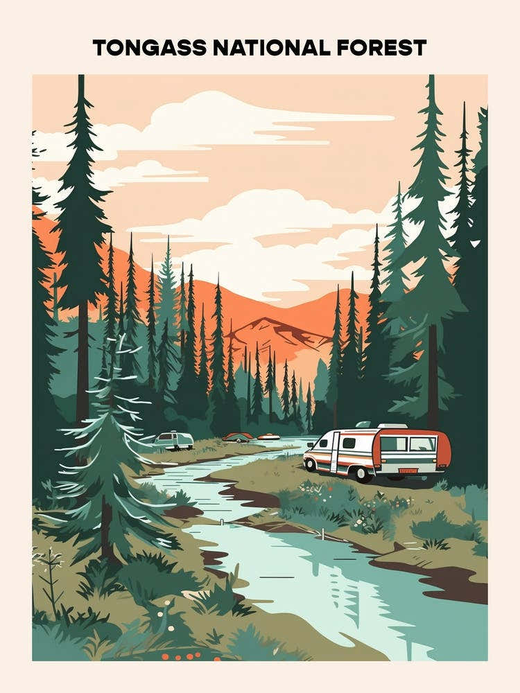 Tongass National Forest Midcentury Travel Poster