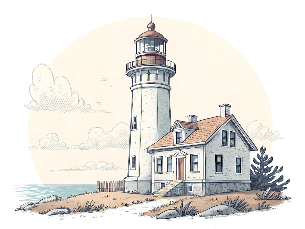 Minimalist Ink Sketch Of Simplistic Vintage Sket