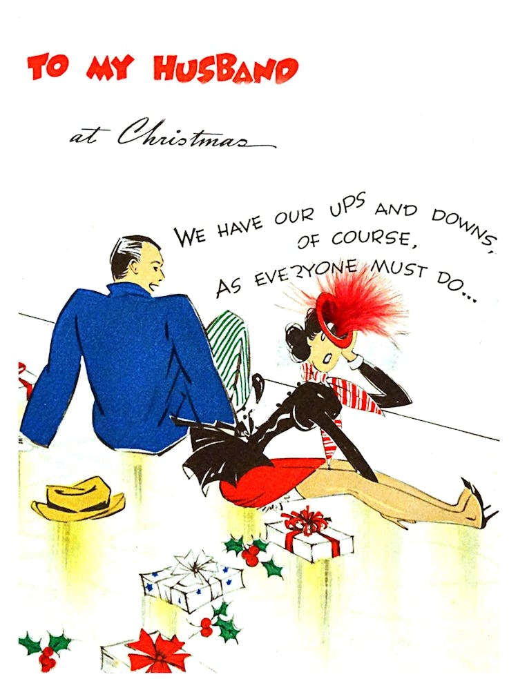 Couple In Ups And Downs, Funny Christmas Greeting for Husband