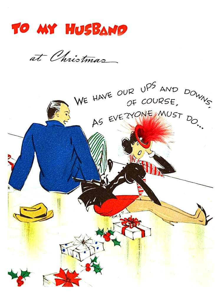Couple In Ups And Downs, Funny Christmas Greeting for Husband
