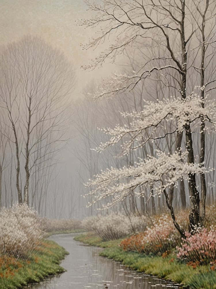 Stream In The Misty Woods