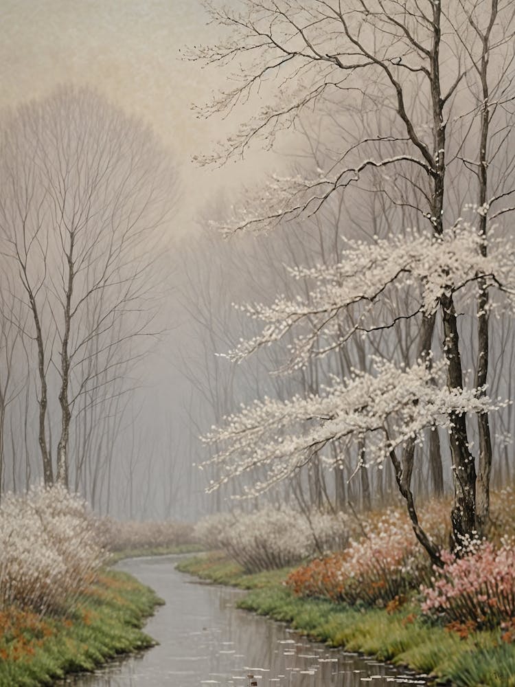 Stream In The Misty Woods